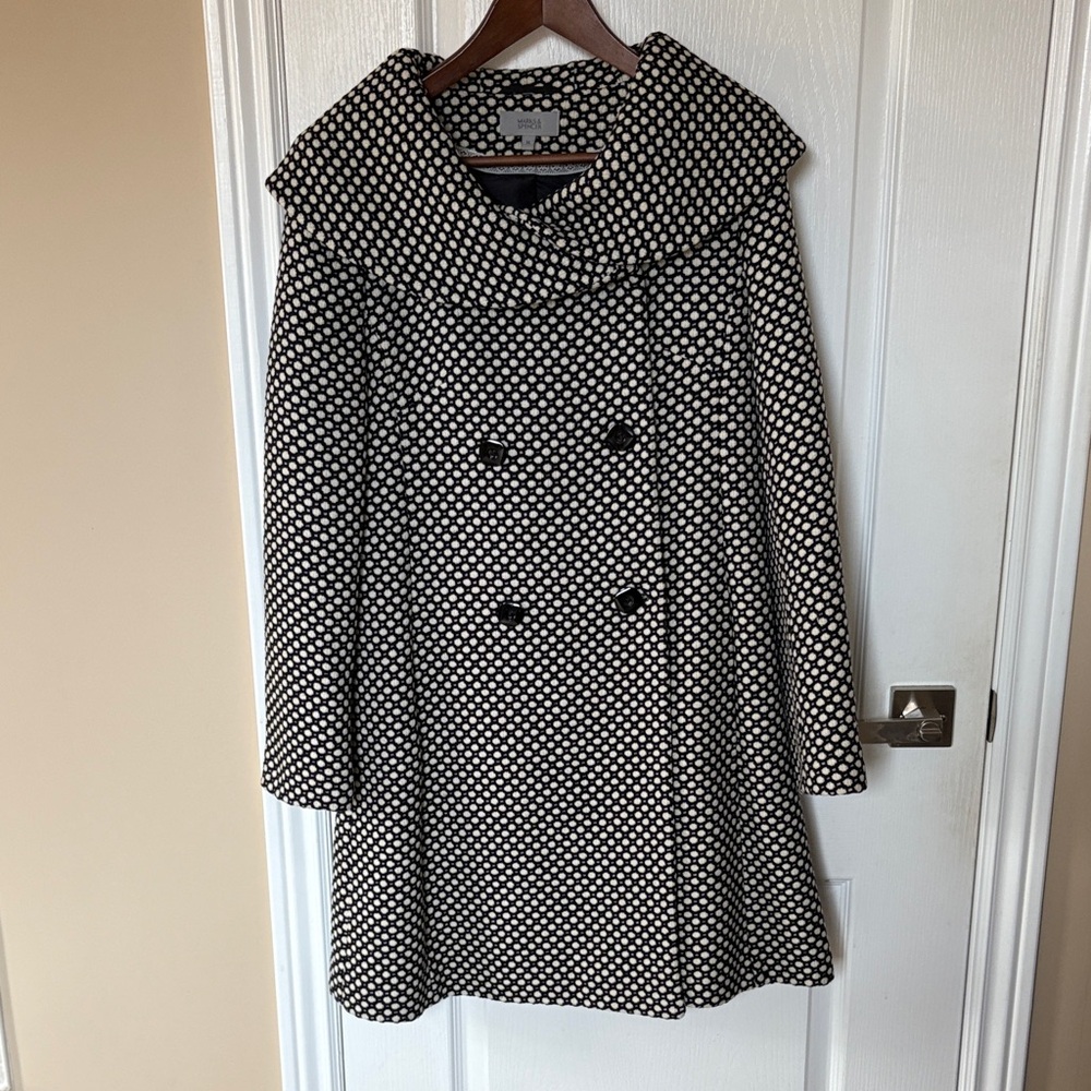Marks & Spencer Black and White Polka Dot Pea Coat